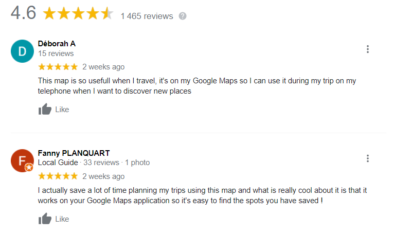 reviews of the travel map of Costa Rica